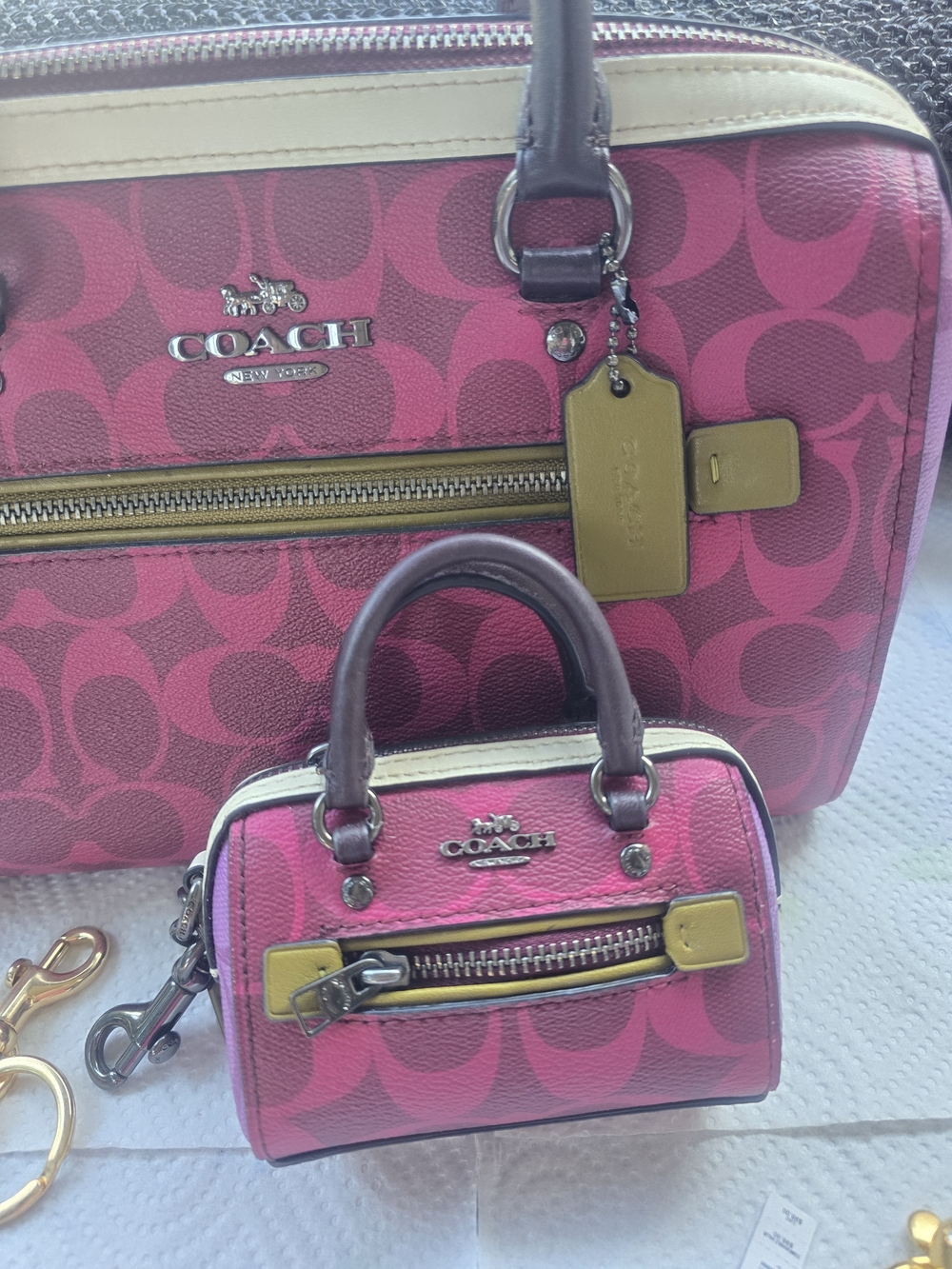 Coach Pink Signature Satchel and Mini Bag Set - Picture 2 of 12